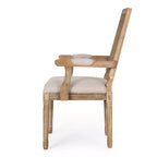 Lot de 4 chaises de salle à manger tapissées Maria en bois et rotin de style campagnard français - Christopher Knight Home