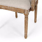 Lot de 4 chaises de salle à manger tapissées Maria en bois et rotin de style campagnard français - Christopher Knight Home