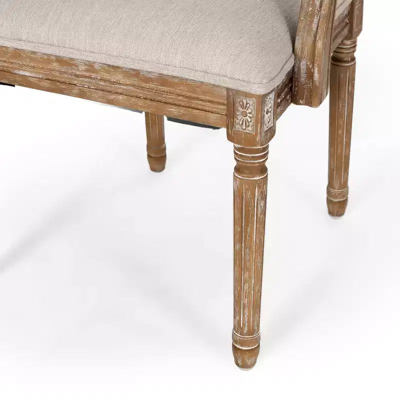 Lot de 4 chaises de salle à manger tapissées Maria en bois et rotin de style campagnard français - Christopher Knight Home