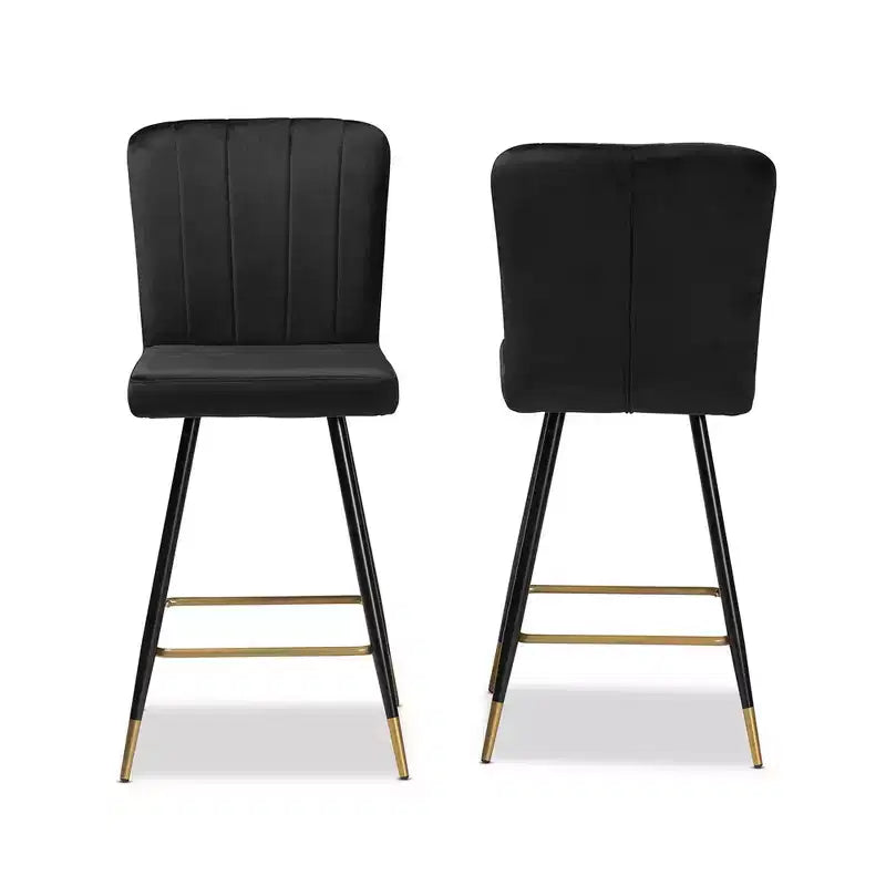 Lot de 2 tabourets de bar Preston bicolores et en métal – Baxton Studio