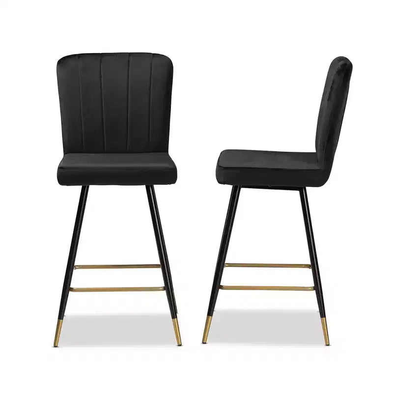 Lot de 2 tabourets de bar Preston bicolores et en métal – Baxton Studio