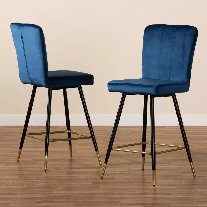 Lot de 2 tabourets de bar Preston bicolores et en métal – Baxton Studio