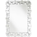 Possini Euro Design Veneto Rectangular Vanity Decorative Wall Mirror Modern Cut Glass Pattern Frame 28 Wide for Bathroom Bedroom Living Room Office