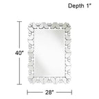 Miroir mural décoratif rectangulaire Possini Euro Design Veneto pour coiffeuse, cadre moderne en verre taillé, 71 cm de large pour salle de bain, chambre à coucher, salon, bureau