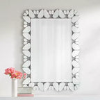 Miroir mural décoratif rectangulaire Possini Euro Design Veneto pour coiffeuse, cadre moderne en verre taillé, 71 cm de large pour salle de bain, chambre à coucher, salon, bureau