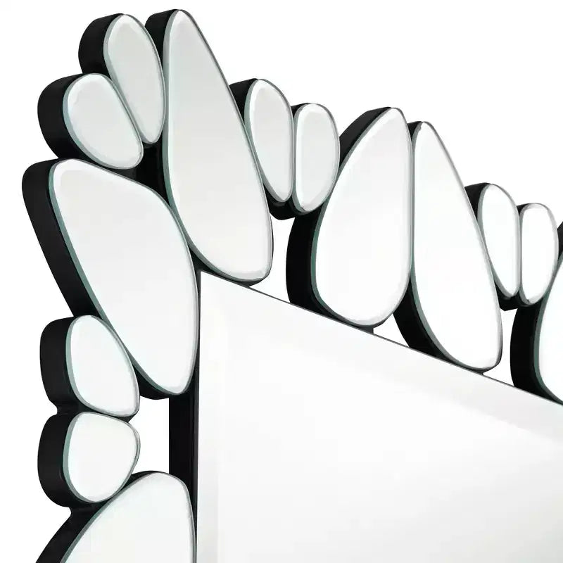 Miroir mural décoratif rectangulaire Possini Euro Design Veneto pour coiffeuse, cadre moderne en verre taillé, 71 cm de large pour salle de bain, chambre à coucher, salon, bureau