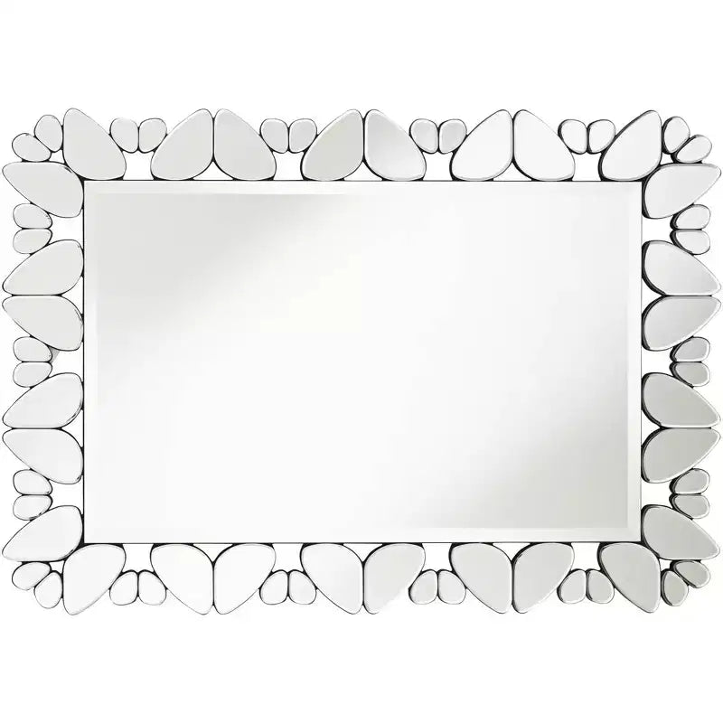 Miroir mural décoratif rectangulaire Possini Euro Design Veneto pour coiffeuse, cadre moderne en verre taillé, 71 cm de large pour salle de bain, chambre à coucher, salon, bureau