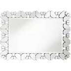 Miroir mural décoratif rectangulaire Possini Euro Design Veneto pour coiffeuse, cadre moderne en verre taillé, 71 cm de large pour salle de bain, chambre à coucher, salon, bureau