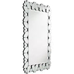 Miroir mural décoratif rectangulaire Possini Euro Design Veneto pour coiffeuse, cadre moderne en verre taillé, 71 cm de large pour salle de bain, chambre à coucher, salon, bureau