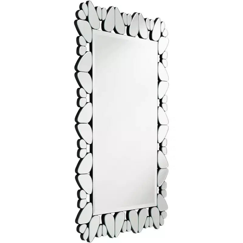 Miroir mural décoratif rectangulaire Possini Euro Design Veneto pour coiffeuse, cadre moderne en verre taillé, 71 cm de large pour salle de bain, chambre à coucher, salon, bureau