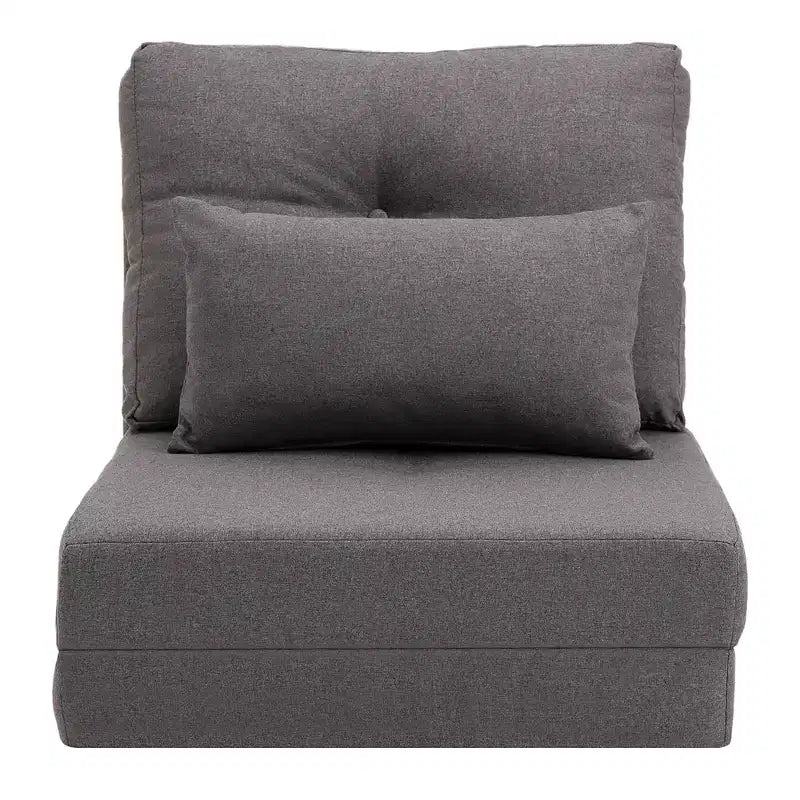 Fauteuil convertible HOMCOM, canapé paresseux de sol, lit de canapé pliant rembourré avec dossier réglable, cadre en métal et oreillers pour salon
