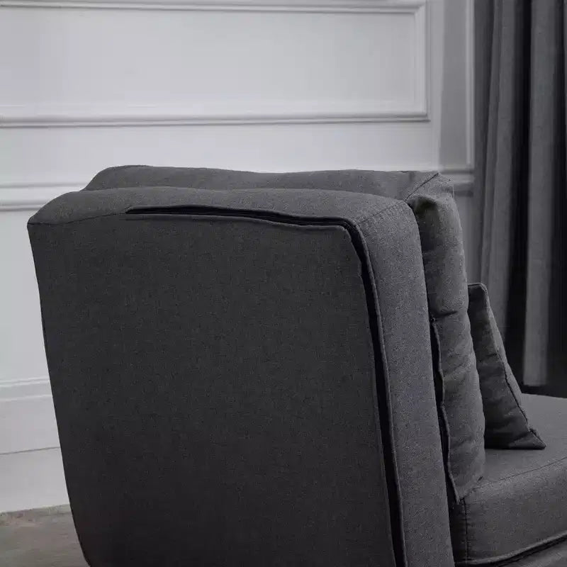 Fauteuil convertible HOMCOM, canapé paresseux de sol, lit de canapé pliant rembourré avec dossier réglable, cadre en métal et oreillers pour salon