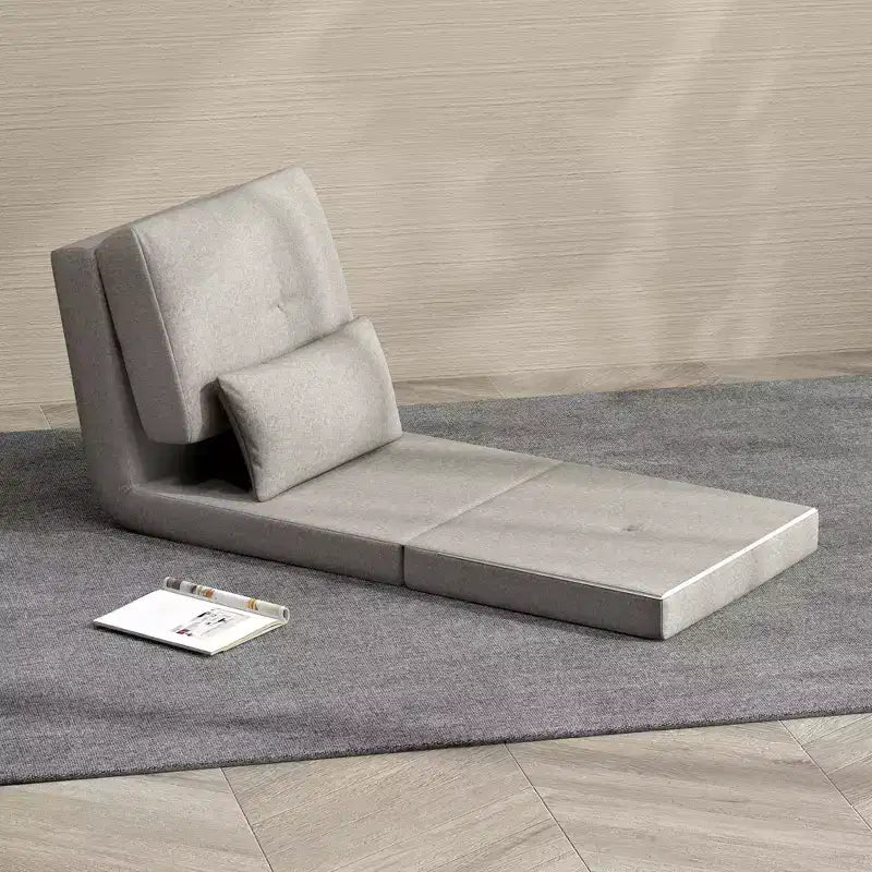 Fauteuil convertible HOMCOM, canapé paresseux de sol, lit de canapé pliant rembourré avec dossier réglable, cadre en métal et oreillers pour salon