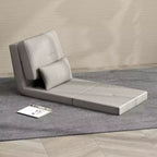 Fauteuil convertible HOMCOM, canapé paresseux de sol, lit de canapé pliant rembourré avec dossier réglable, cadre en métal et oreillers pour salon