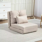 Fauteuil convertible HOMCOM, canapé paresseux de sol, lit de canapé pliant rembourré avec dossier réglable, cadre en métal et oreillers pour salon
