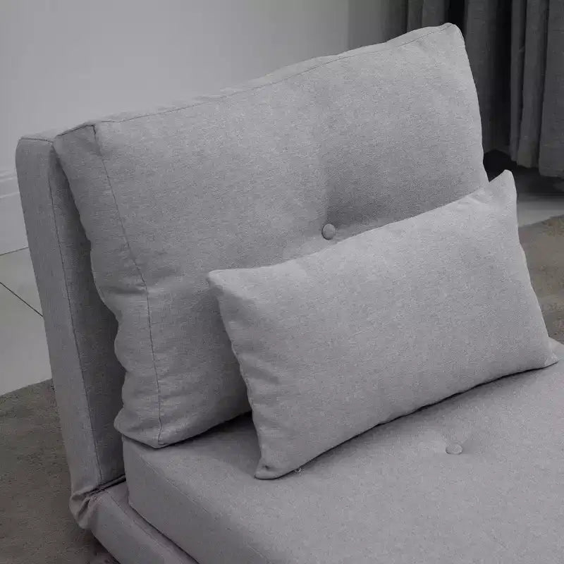 Fauteuil convertible HOMCOM, canapé paresseux de sol, lit de canapé pliant rembourré avec dossier réglable, cadre en métal et oreillers pour salon