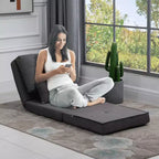 Fauteuil convertible HOMCOM, canapé paresseux de sol, lit de canapé pliant rembourré avec dossier réglable, cadre en métal et oreillers pour salon