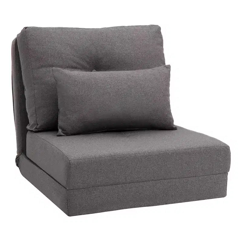 Fauteuil convertible HOMCOM, canapé paresseux de sol, lit de canapé pliant rembourré avec dossier réglable, cadre en métal et oreillers pour salon