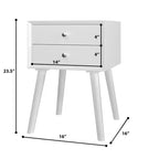 Costway Lot de 2 tables de chevet en bois de style Mid-Century avec 2 tiroirs de rangement