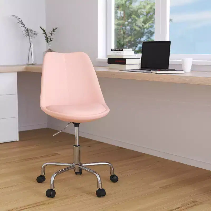 Chaise de bureau pivotante Merrick Lane avec assise pivotante réglable en hauteur, revêtement élégant