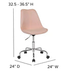 Chaise de bureau pivotante Merrick Lane avec assise pivotante réglable en hauteur, revêtement élégant