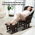 Costway Ensemble coussin et ottoman pour fauteuil à bascule de chambre de bébé en bois