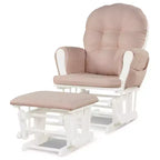 Costway Ensemble coussin et ottoman pour fauteuil à bascule de chambre de bébé en bois