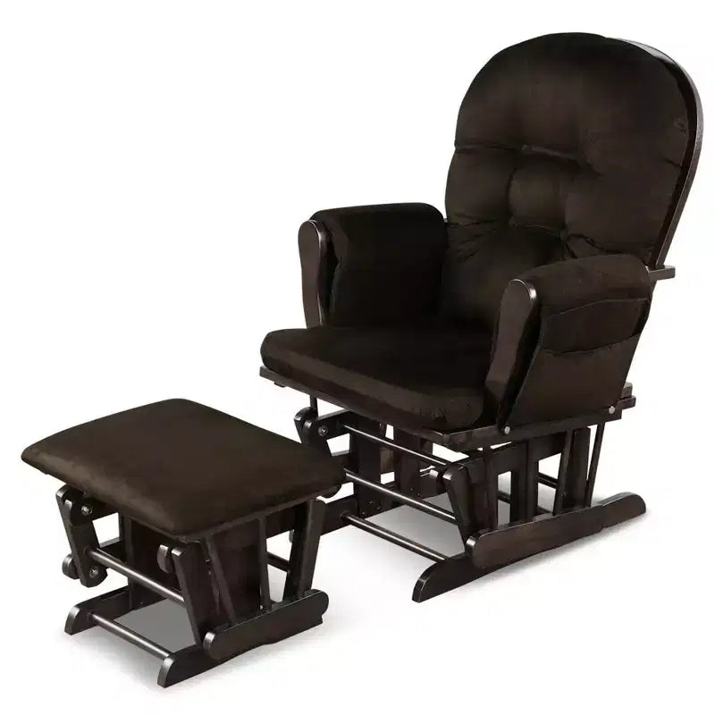 Costway Ensemble coussin et ottoman pour fauteuil à bascule de chambre de bébé en bois