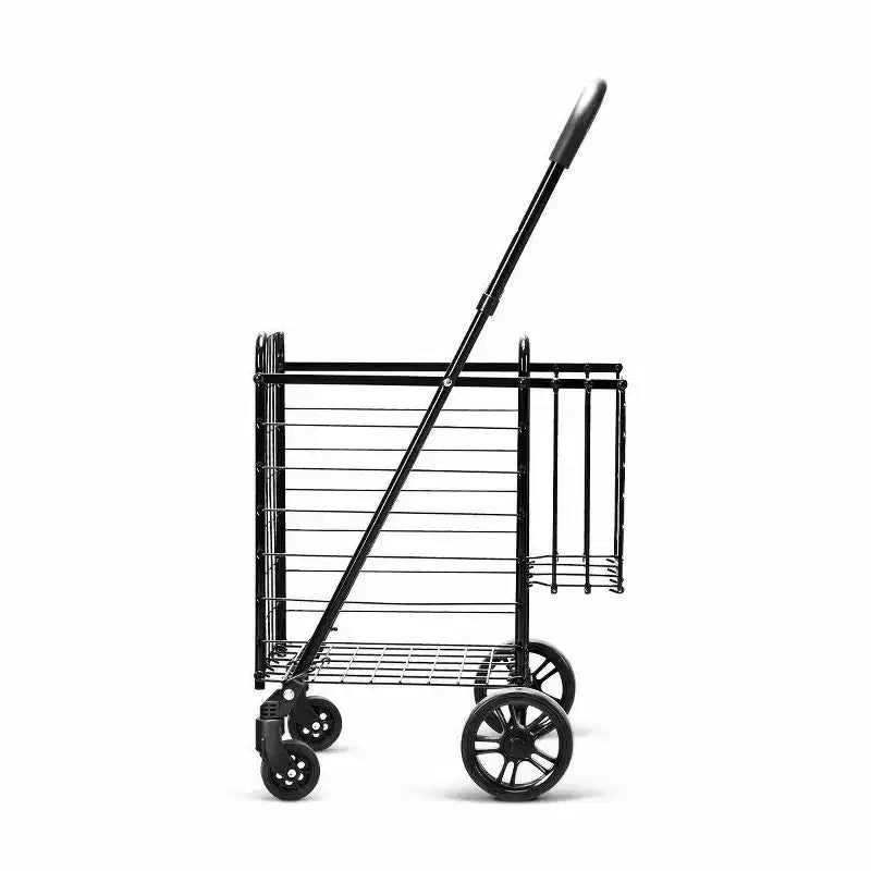 Costway Chariot de Courses Pliant Panier de Rangement Roulant Poignée Réglable Neuf