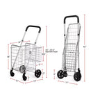 Costway Chariot de Courses Pliant Panier de Rangement Roulant Poignée Réglable Neuf