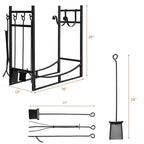 Support à bûches Costway 30'' avec 4 outils et range-bûches pour intérieur et extérieur