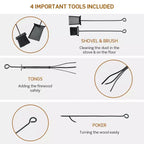 Support à bûches Costway 30'' avec 4 outils et range-bûches pour intérieur et extérieur