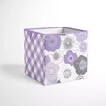 Bacati - Watercolor Floral Purple/Gray Fabric Storage Box/Tote Small