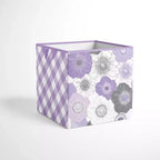 Bacati - Watercolor Floral Purple/Gray Fabric Storage Box/Tote Small