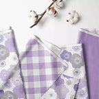 Bacati - Boîte/Fourre-tout de rangement en tissu lilas/gris à motif floral aquarelle, petite