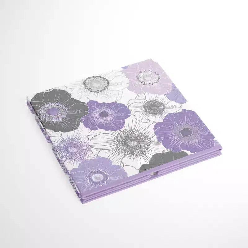 Bacati - Boîte/Fourre-tout de rangement en tissu lilas/gris à motif floral aquarelle, petite