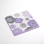 Bacati - Boîte/Fourre-tout de rangement en tissu lilas/gris à motif floral aquarelle, petite