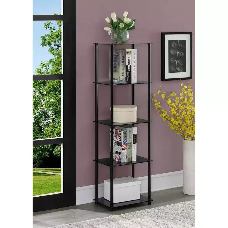 61.25 Étagère de rangement à 5 niveaux en verre Breighton Home Brilliance