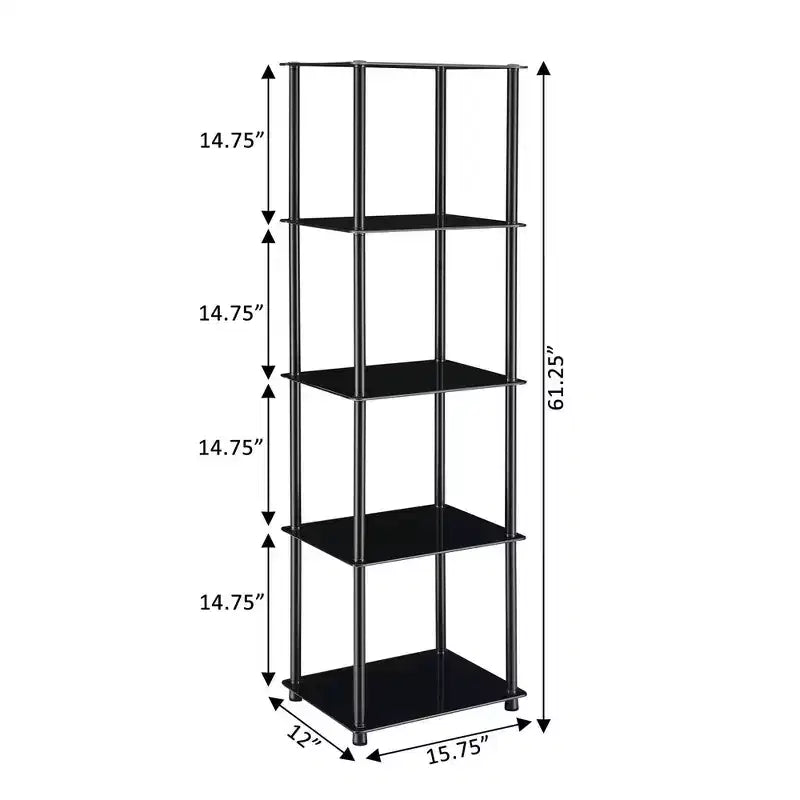 61.25 Étagère de rangement à 5 niveaux en verre Breighton Home Brilliance