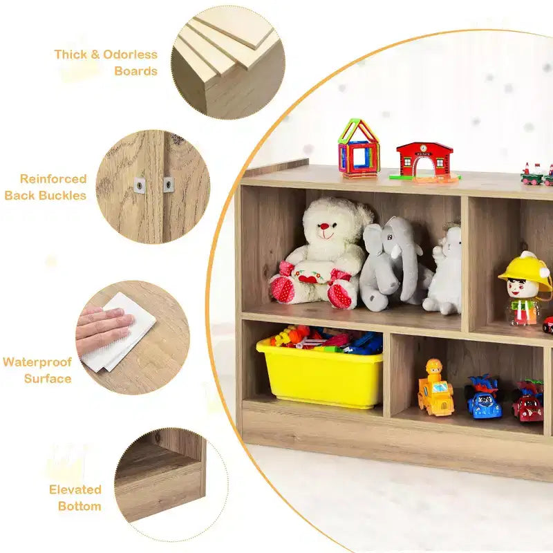 Costway Meuble de Rangement pour Enfants avec 5 Cubes, Bibliothèque, Rangement de Jouets, pour Chambres d'Enfants, Salles de Classe