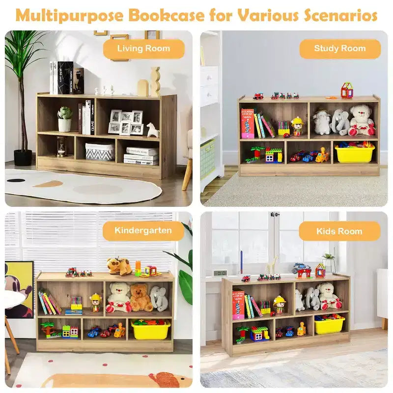 Costway Meuble de Rangement pour Enfants avec 5 Cubes, Bibliothèque, Rangement de Jouets, pour Chambres d'Enfants, Salles de Classe