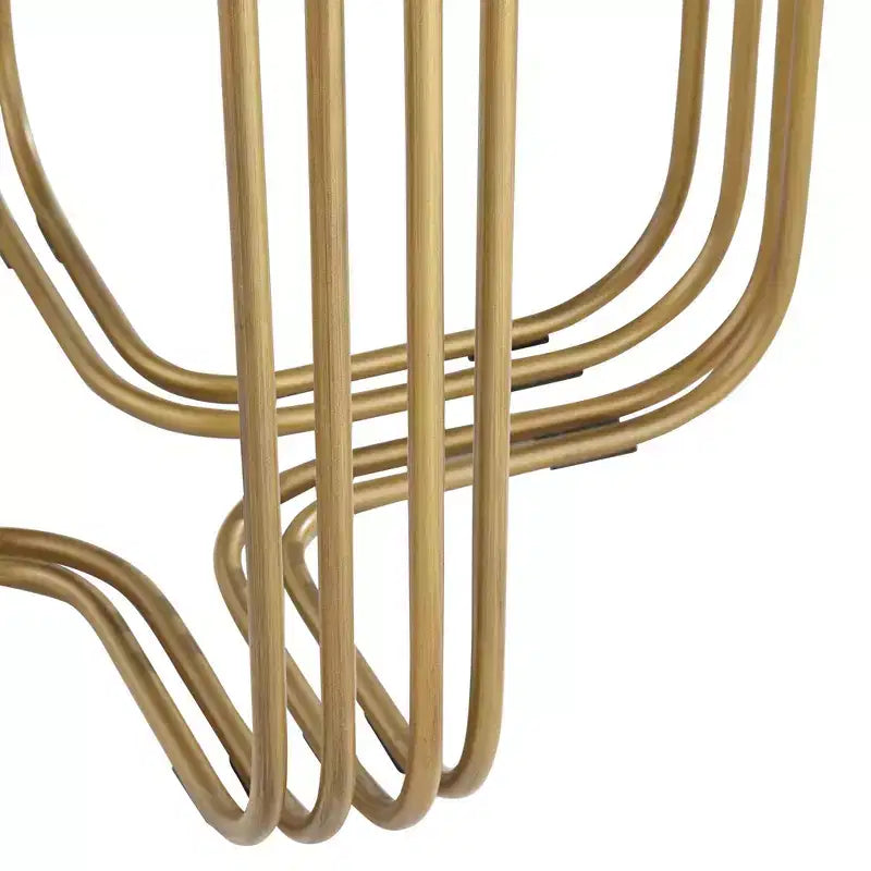 Studio 55D Yuri Table d'appoint ronde moderne en métal bronze, 61 cm de large, avec plateau en verre marbré doré pour salon, chambre, chevet, entrée