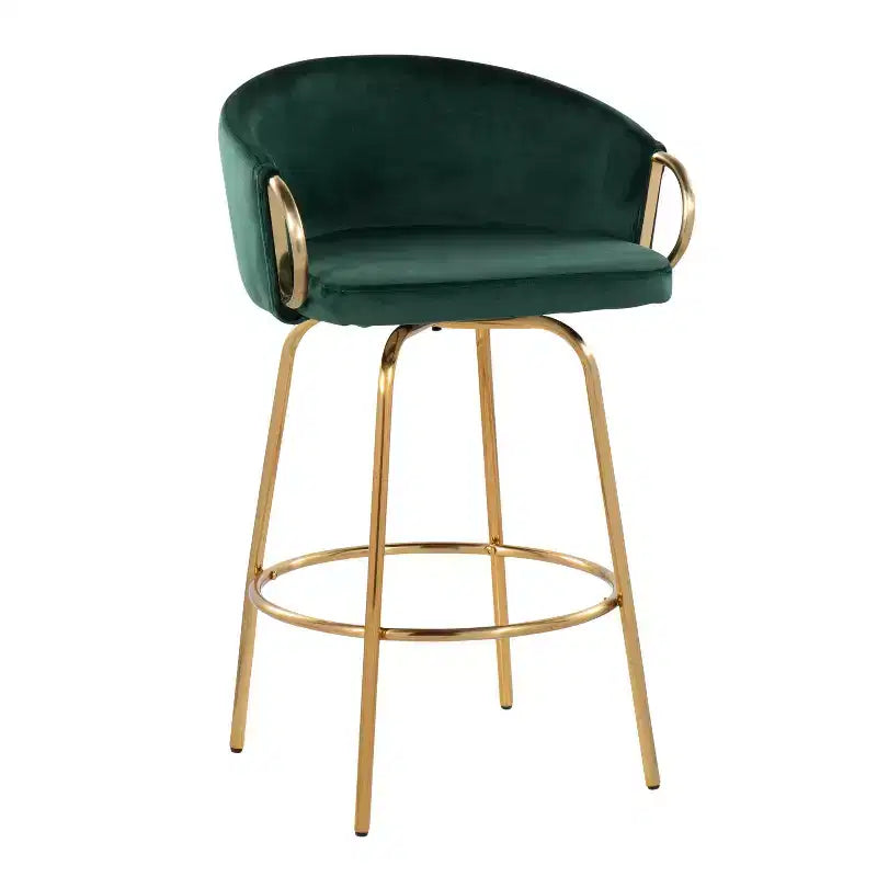 Lot de 2 tabourets de bar rembourrés Claire, hauteur comptoir - Lumisource