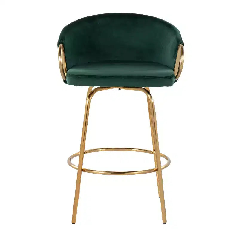 Lot de 2 tabourets de bar rembourrés Claire, hauteur comptoir - Lumisource