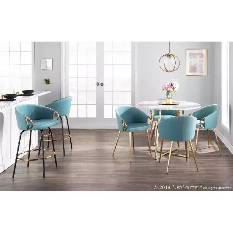 Lot de 2 tabourets de bar rembourrés Claire, hauteur comptoir - Lumisource