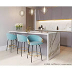 Lot de 2 tabourets de bar rembourrés Claire, hauteur comptoir - Lumisource