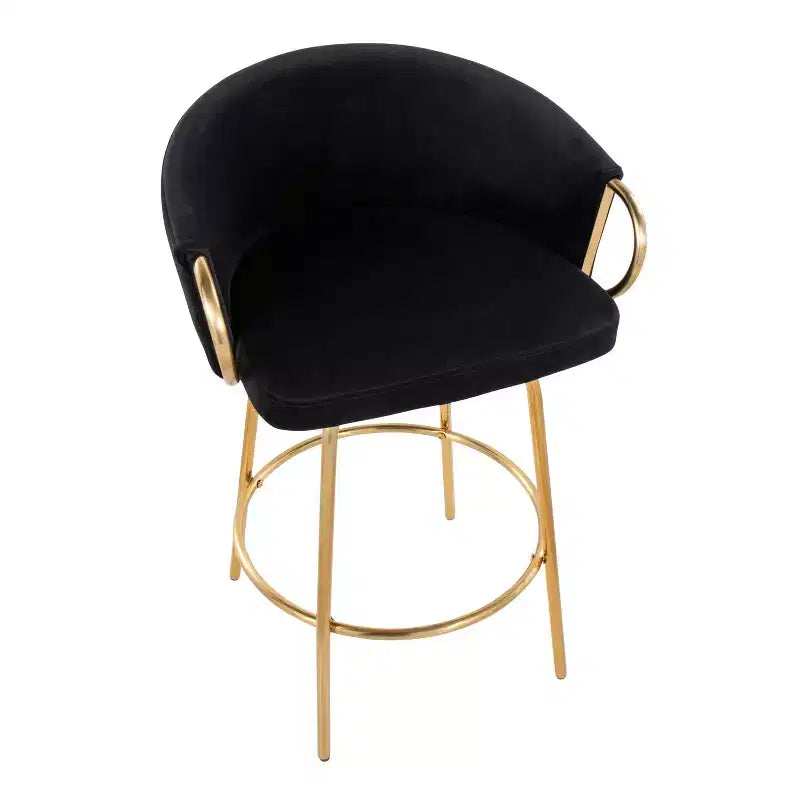 Lot de 2 tabourets de bar rembourrés Claire, hauteur comptoir - Lumisource