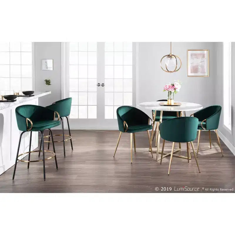 Lot de 2 tabourets de bar rembourrés Claire, hauteur comptoir - Lumisource