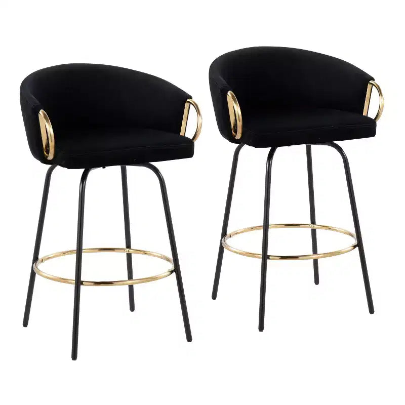 Lot de 2 tabourets de bar rembourrés Claire, hauteur comptoir - Lumisource