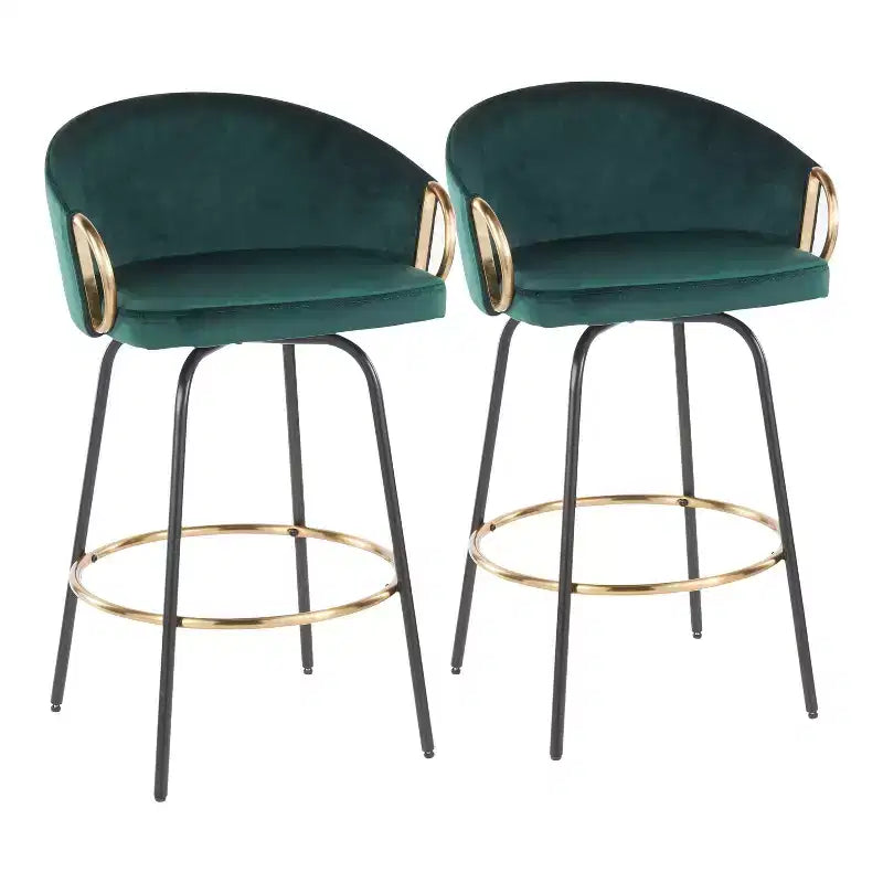 Lot de 2 tabourets de bar rembourrés Claire, hauteur comptoir - Lumisource